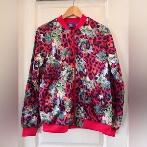 Adidas Originals Floral Front Zip Track Jacket Size 13-14 Youth Large S96108